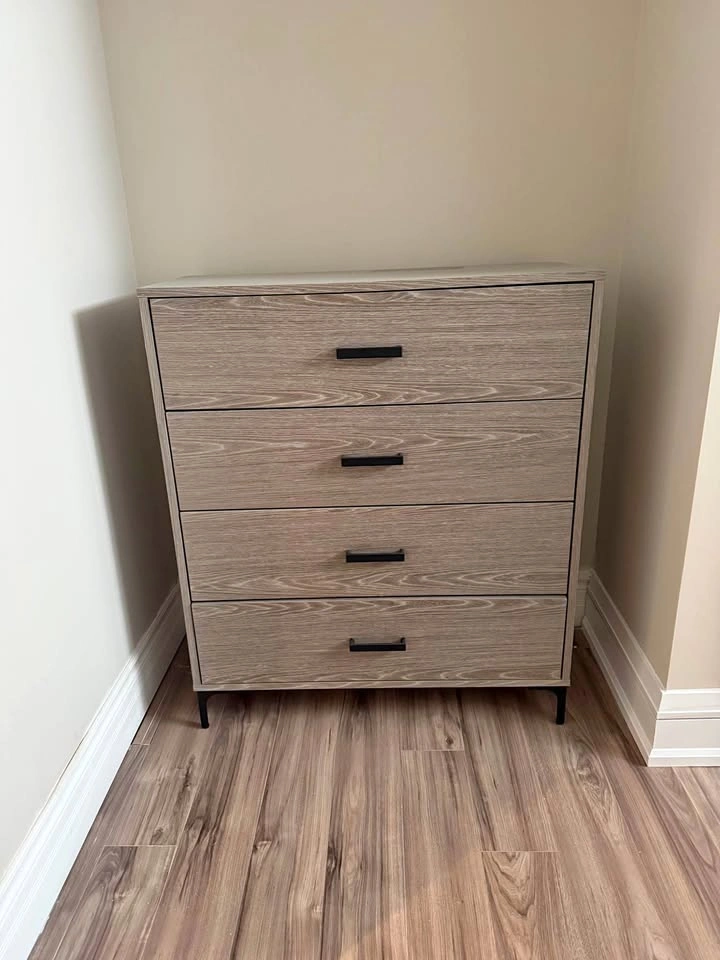 4-Drawer Grey Wood Dresser
