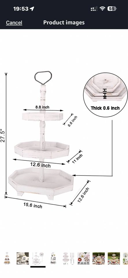 3 Tiered Tray, Rustic Cake Stand - photo 2