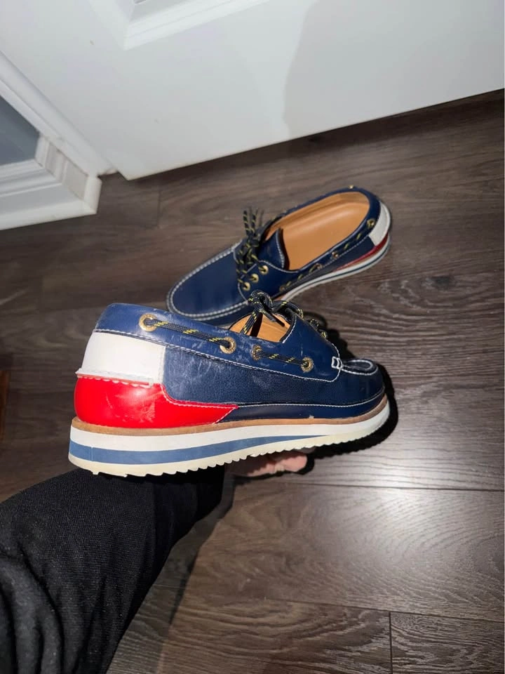 Louis Vuitton LV Resort Boat Shoe Blue & Red Leather - photo 3