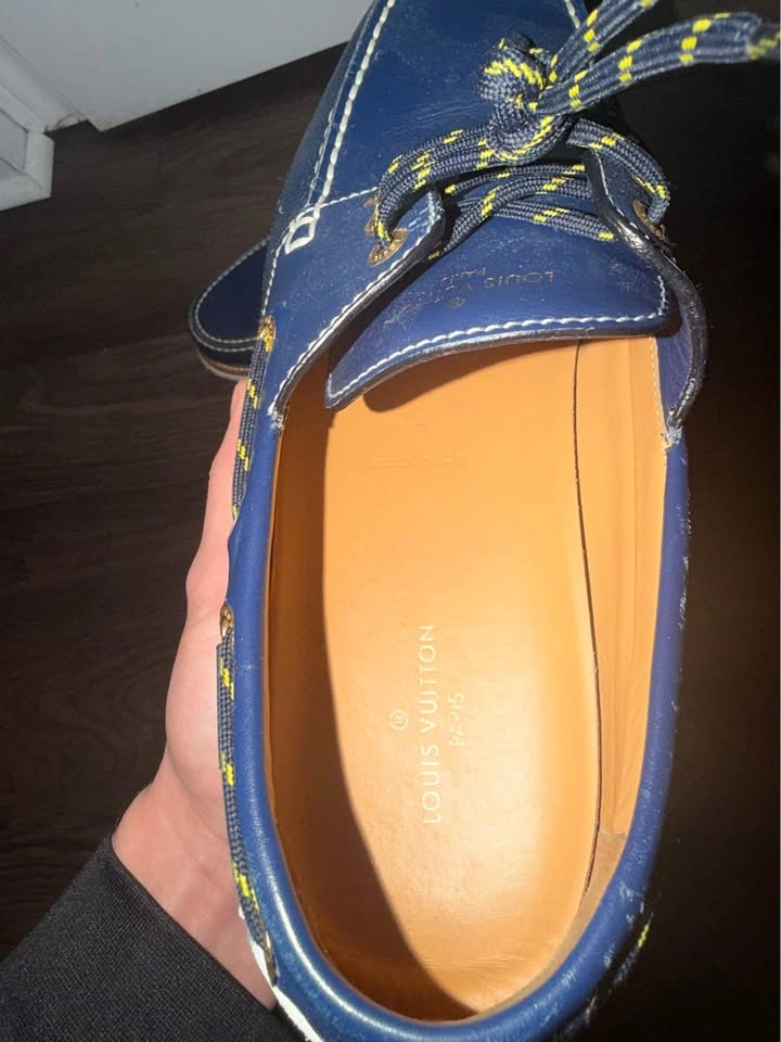 Louis Vuitton LV Resort Boat Shoe Blue & Red Leather - photo 4