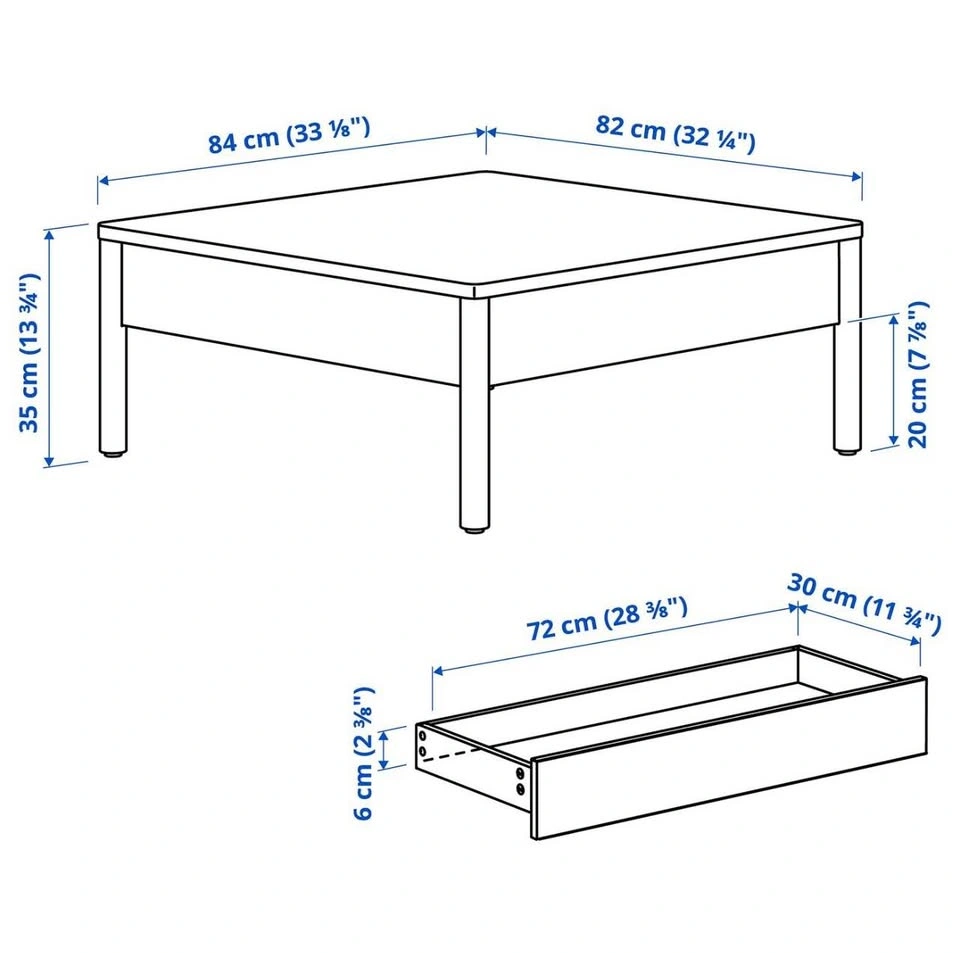 IKEA Tonstad coffee table with drawers, oak veneer - photo 3