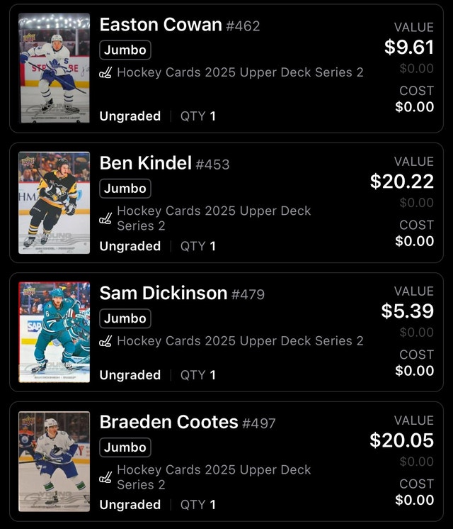 Upper Deck 2025 Series 2 Jumbo Young Guns Lot - photo 2