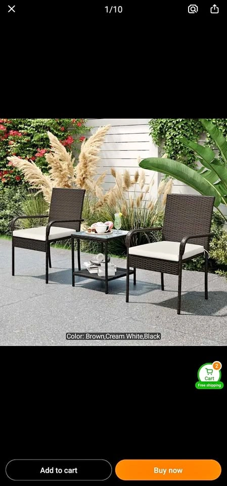 Brand new 3pc patio bistro set. In a box