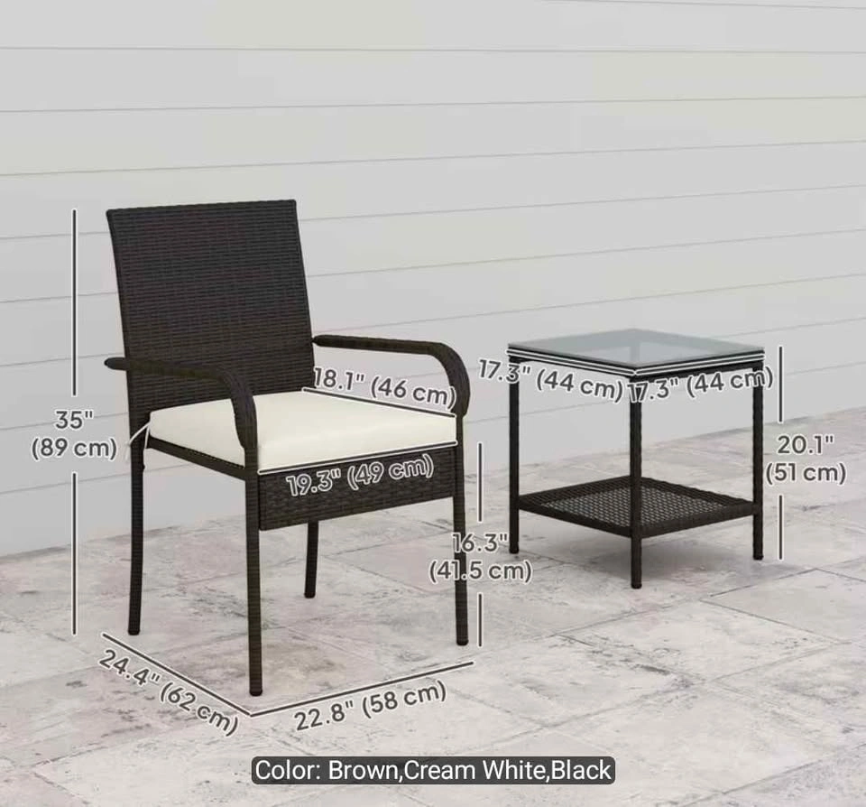 Brand new 3pc patio bistro set. In a box - photo 3
