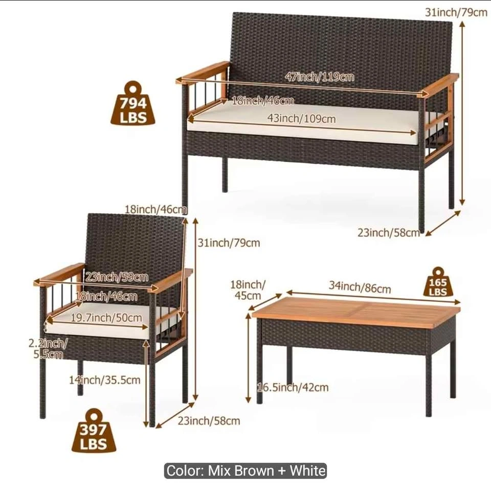 Brand New 4pc patio conversation set. In a box. Pickup Spruce Gr - photo 5