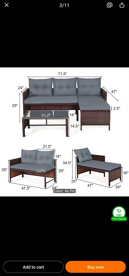 Brand New 3pc Patio Sectional Set - In Box - Spruce Grove - photo 2