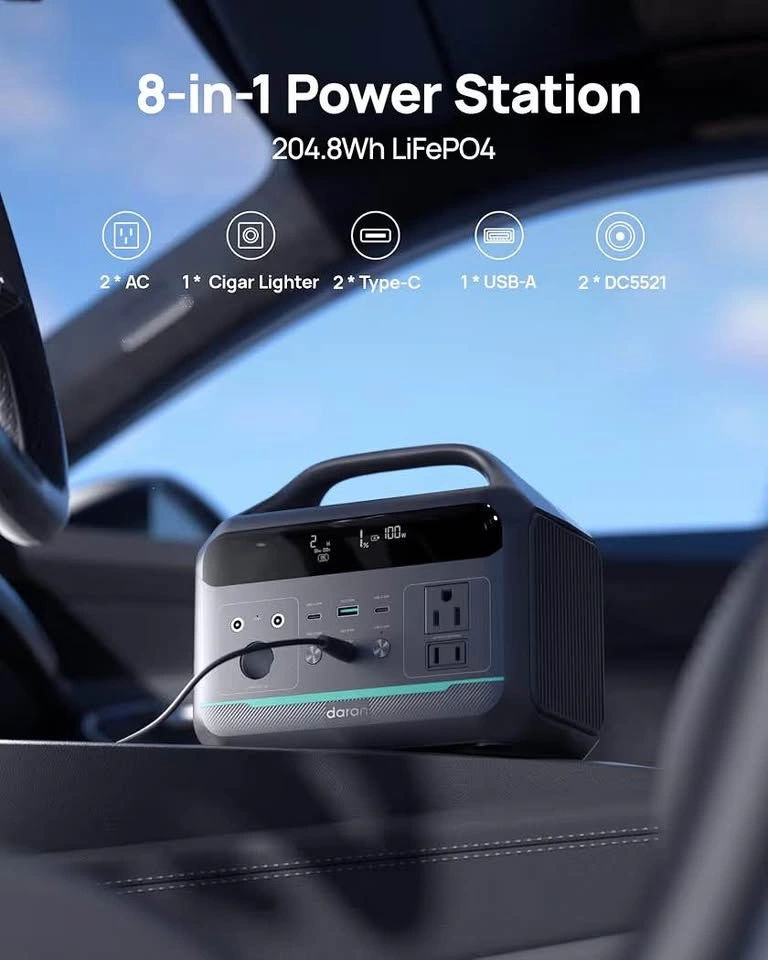 Portable Power Station 300W | 600W Surge | 204.8Wh Solar Generat - photo 5