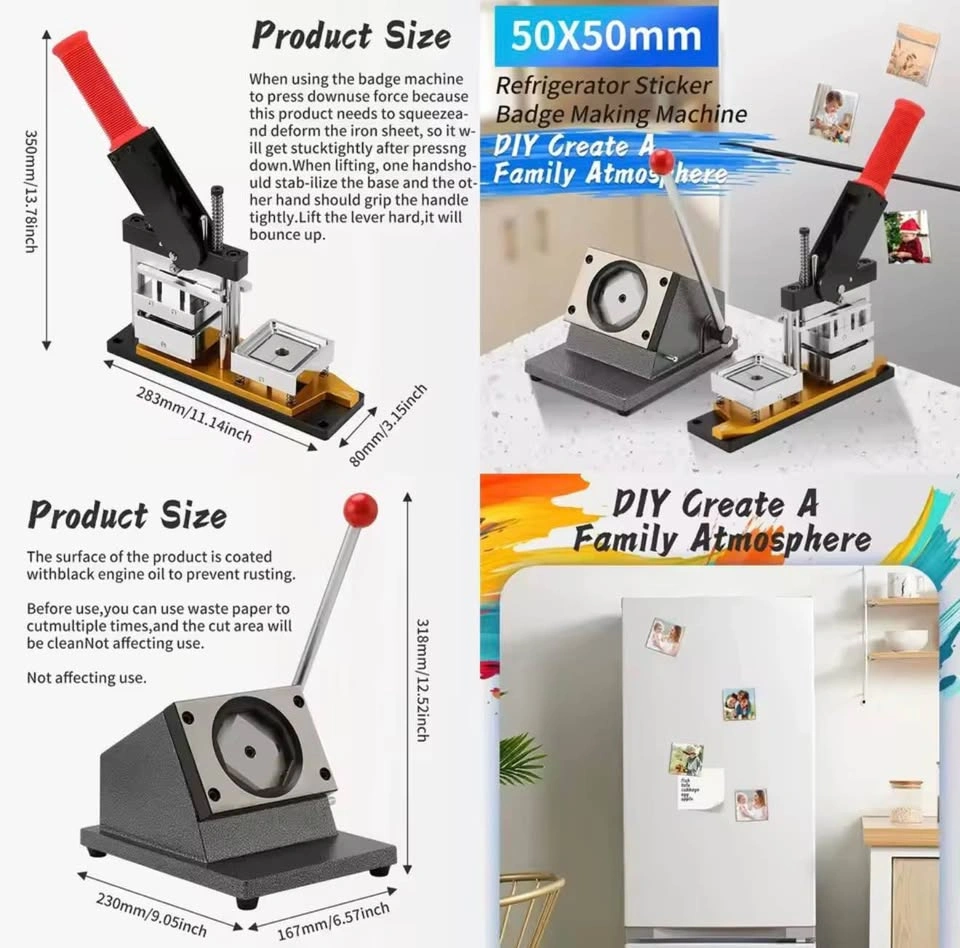 Square Badge Maker Machine Set with Printer and Trimmer - photo 5