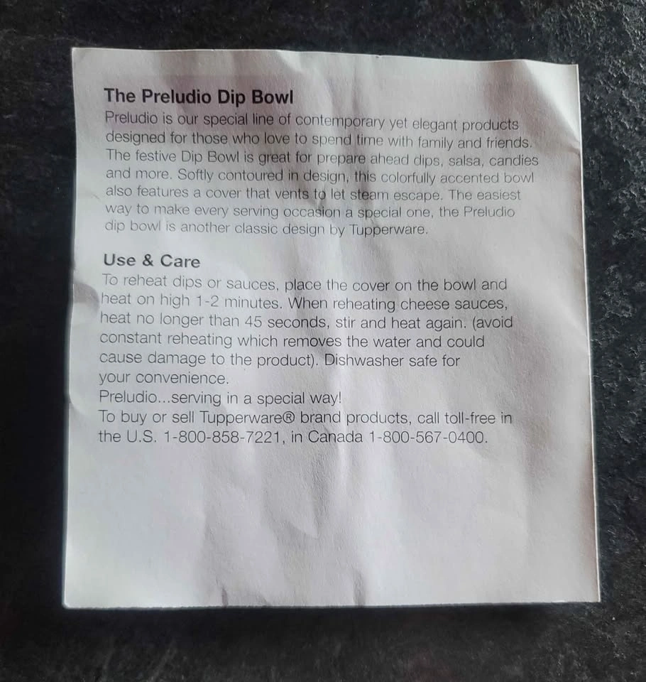Tupperware Preludio Dip Bowl - photo 3