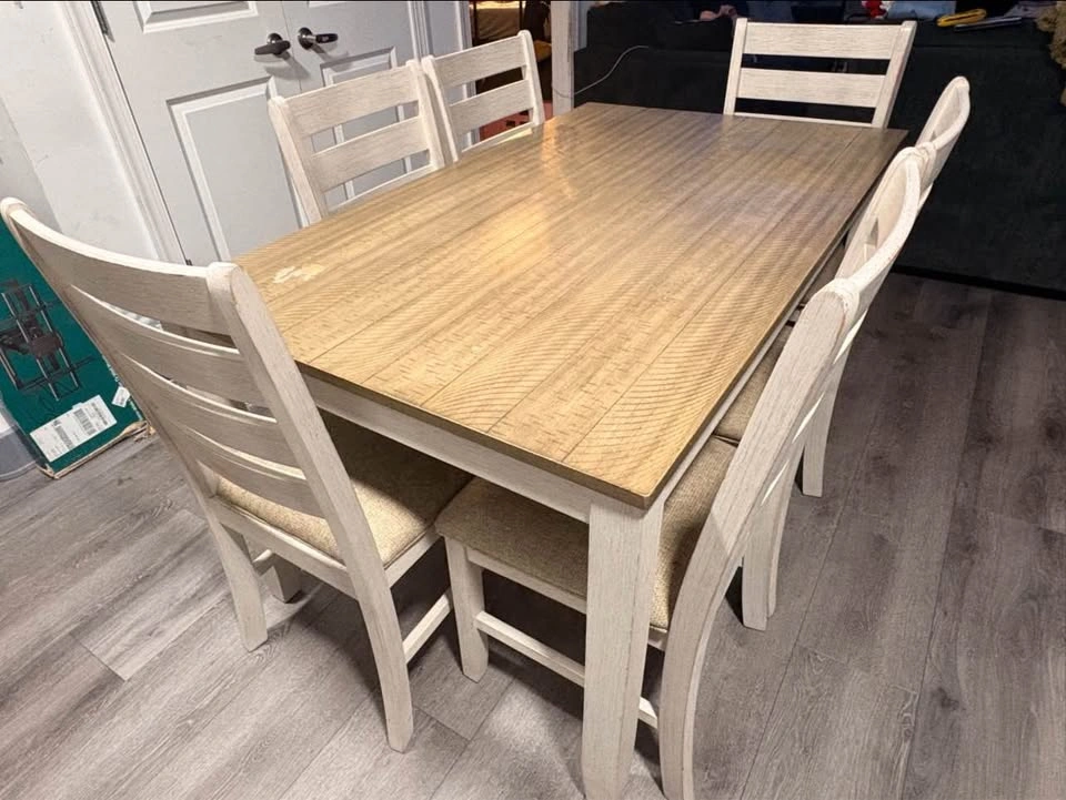 Modern 7-Piece Dining Table Set with 6 Chairs - photo 2