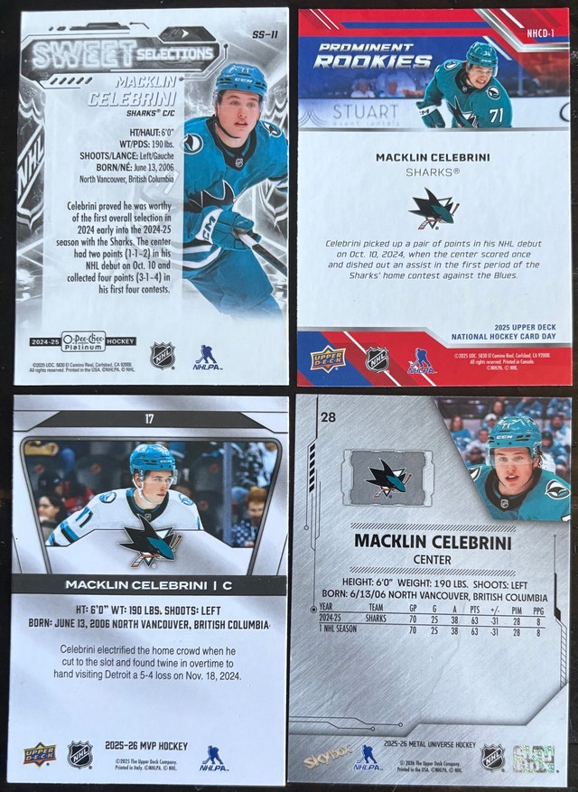 Macklin Celebrini Hockey Card Lot - photo 2