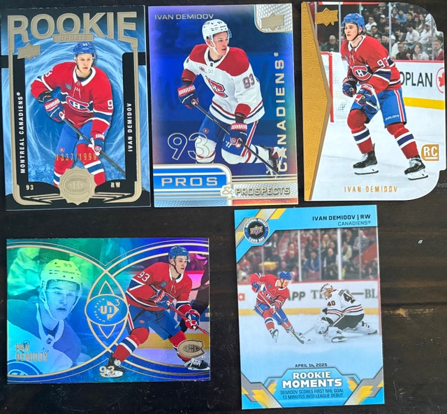 Ivan Demidov Upper Deck Hockey Card Lot of 5