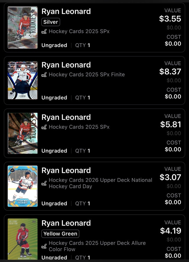 Ryan Leonard Hockey Card Lot - photo 3