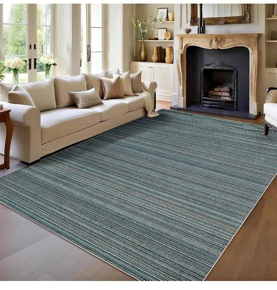 9x12 Modern Striped Area Rug - Blue/Colorful