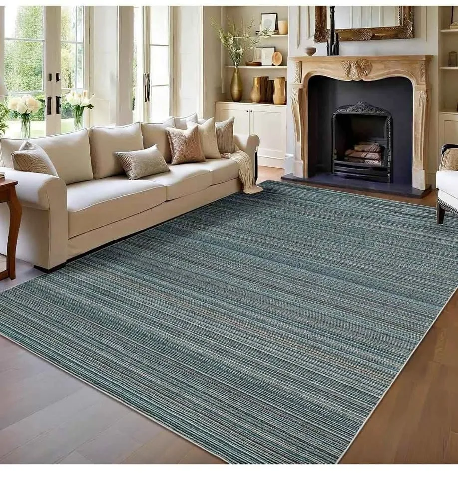 9x12 Modern Striped Area Rug - Blue/Colorful