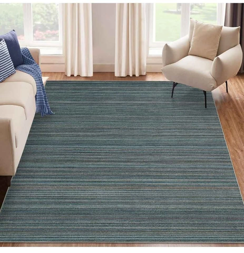 9x12 Modern Striped Area Rug - Blue/Colorful - photo 4