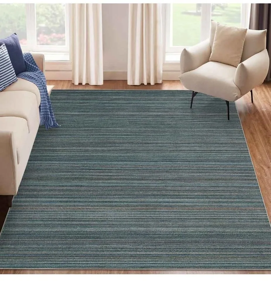 9x12 Modern Striped Area Rug - Blue/Colorful - photo 4