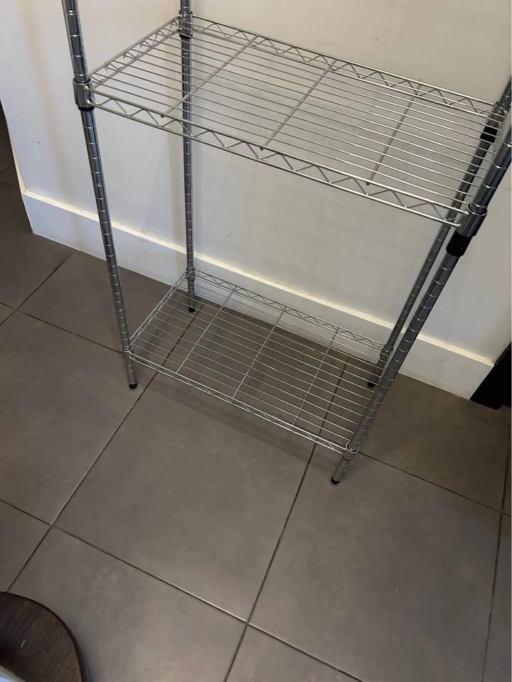 Sturdy 3-Tier Chrome Wire Shelving Unit 13x23x55” - photo 2