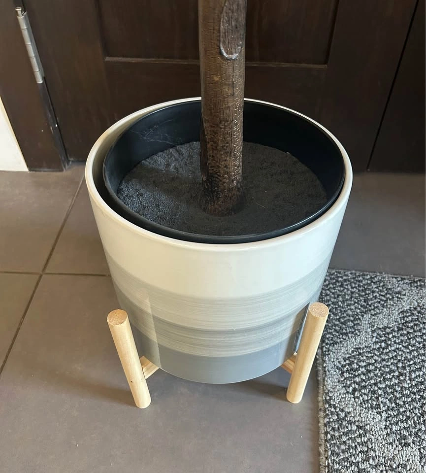 Artificial Variegated Rubber Tree with Pot and Stand - photo 4