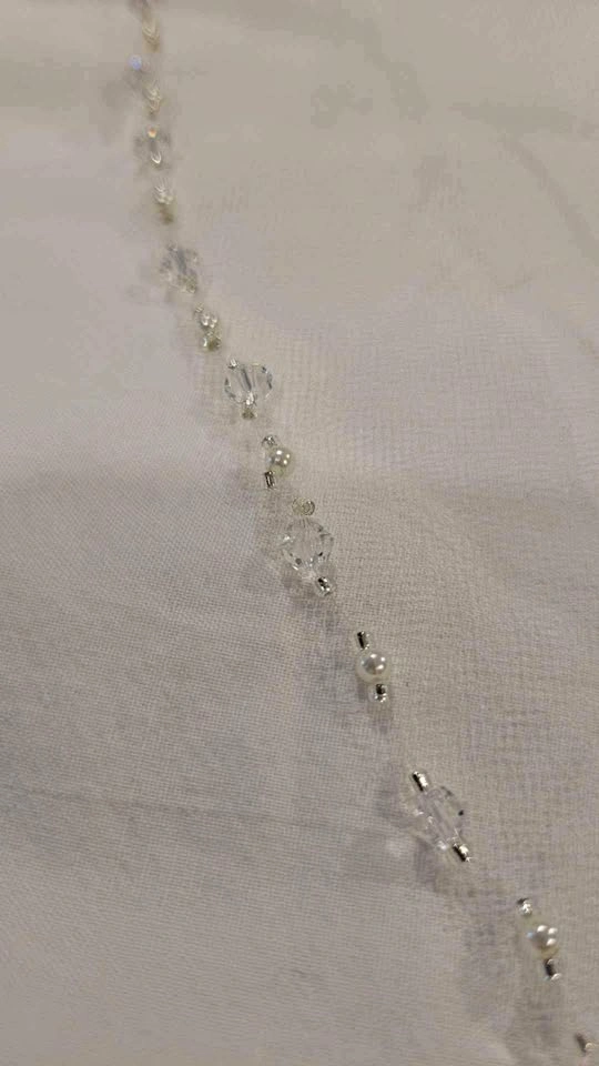 Elbow length crystal/pearl veil