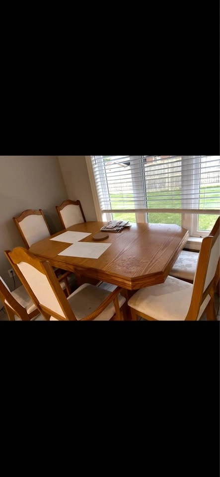 Octagonal Wood Dining Table with 6 Chairs - photo 3