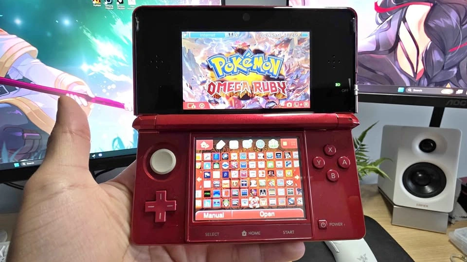 Nintendo 3DS Flame Red 32GB with Games and Accessories