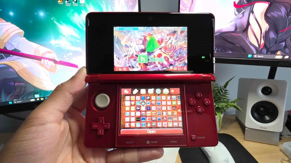 Nintendo 3DS Flame Red 32GB with Games and Accessories - photo 2