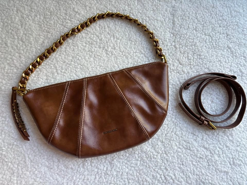 Cocy & Deron Brown Leather Croissant Shoulder Bag - photo 2