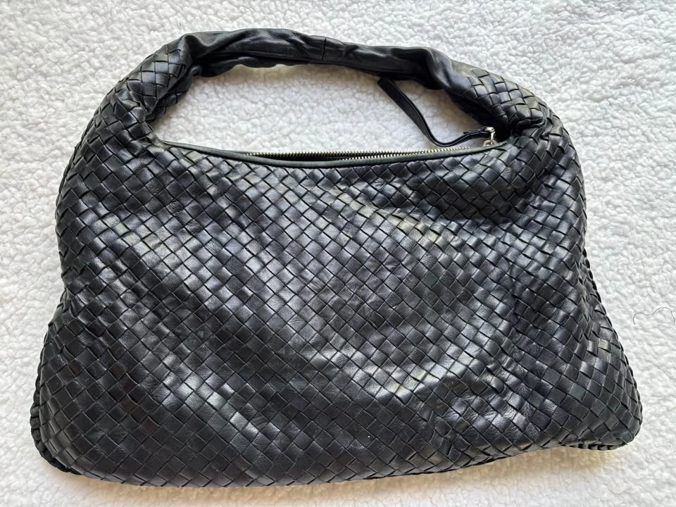 Saint Jack London Black Woven Leather Hobo Shoulder Bag - photo 2