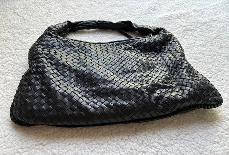Saint Jack London Black Woven Leather Hobo Shoulder Bag - photo 3