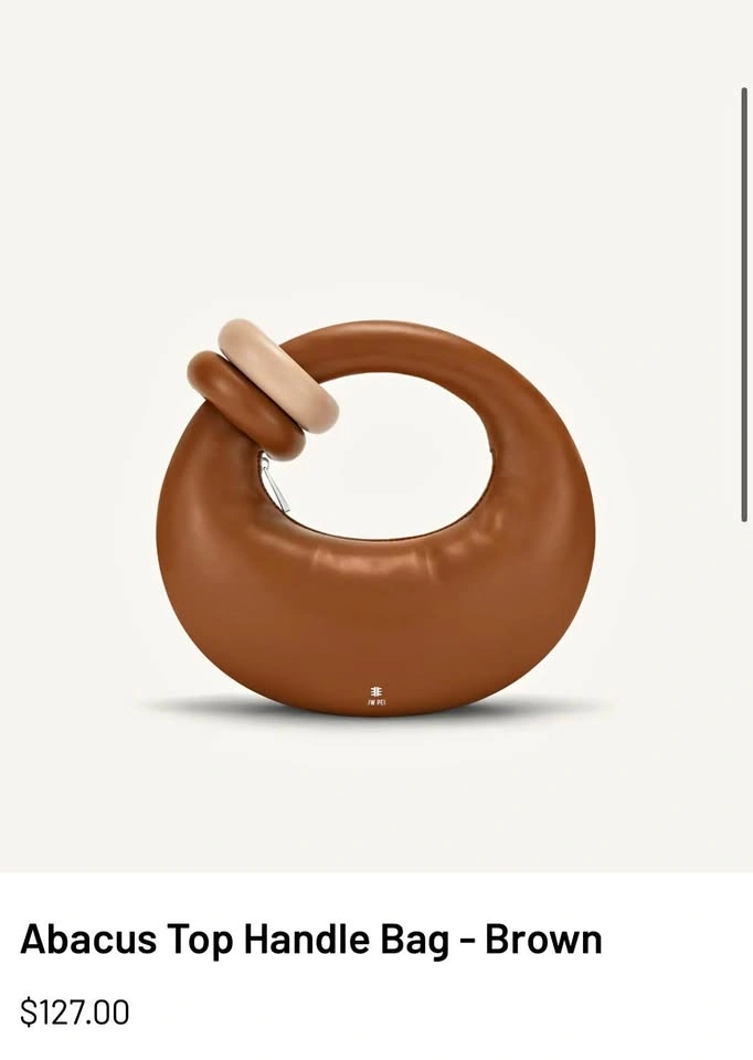 JW PEI Abacus Brown Circular Top-Handle Bag