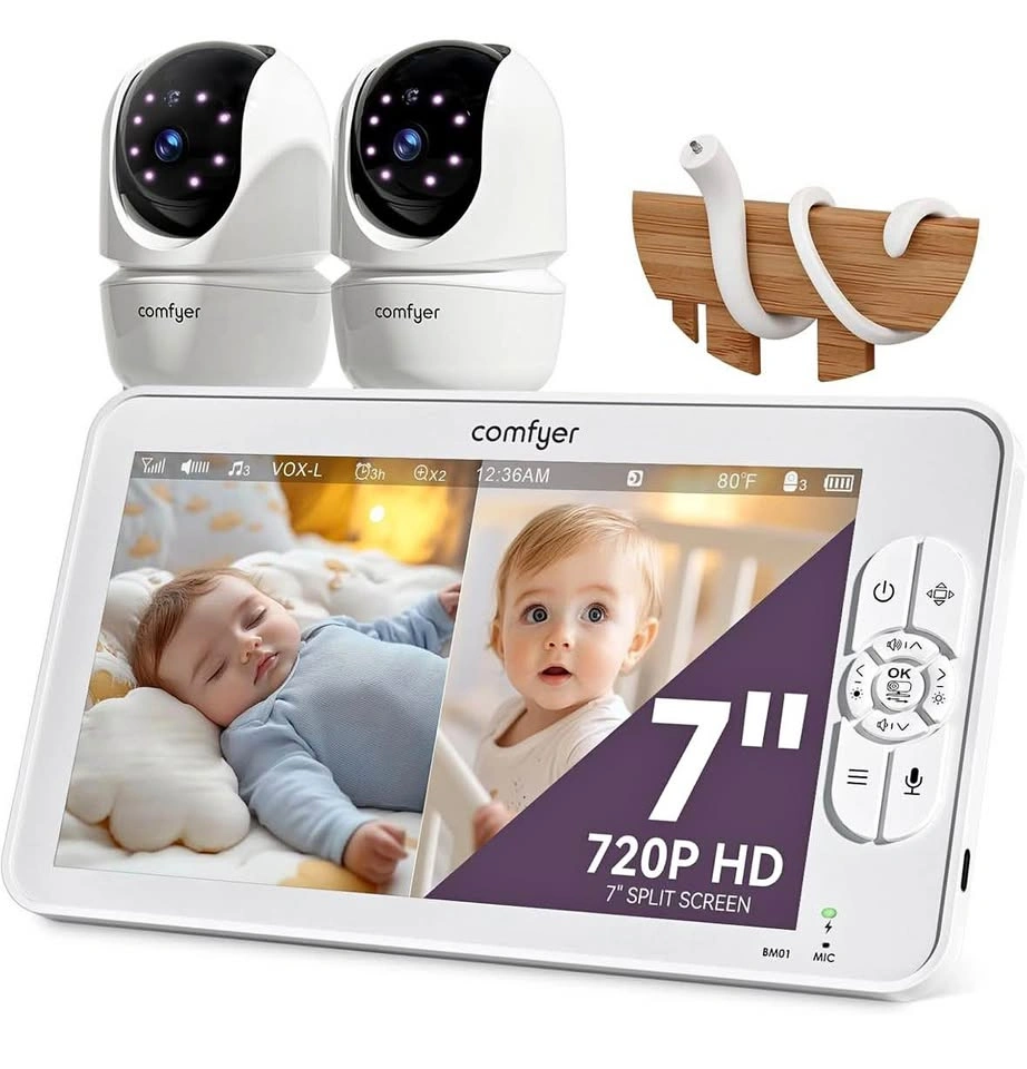 Comfyer Baby Monitor with 2 Cameras & Audio