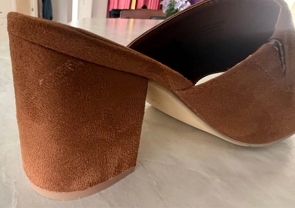 Ardene Camel Faux Suede Mules - Size 8 - photo 4