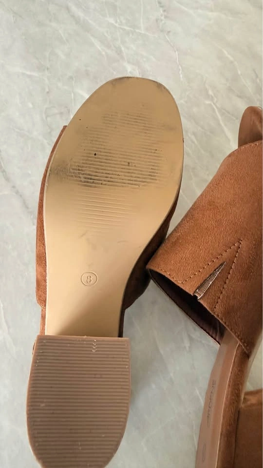 Ardene Camel Faux Suede Mules - Size 8 - photo 5
