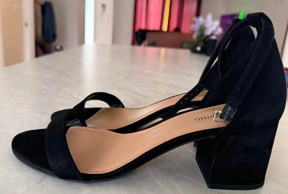 Call It Spring Black Block Heel Sandals – Size 9 - photo 3