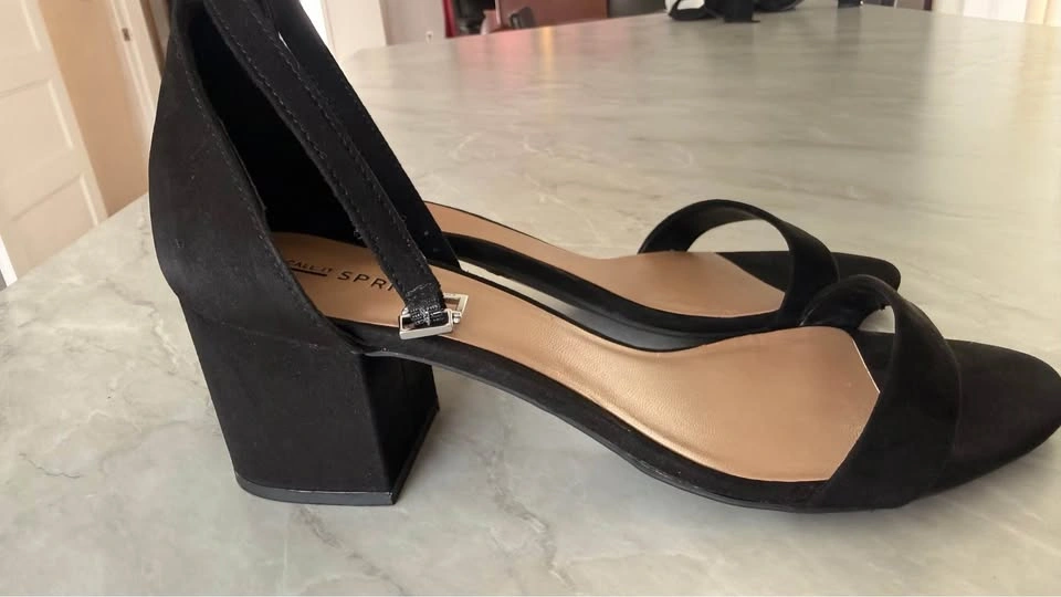 Call It Spring Black Block Heel Sandals – Size 9 - photo 4