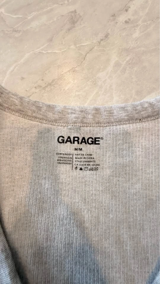 Garage light grey ribbed top size M - photo 3