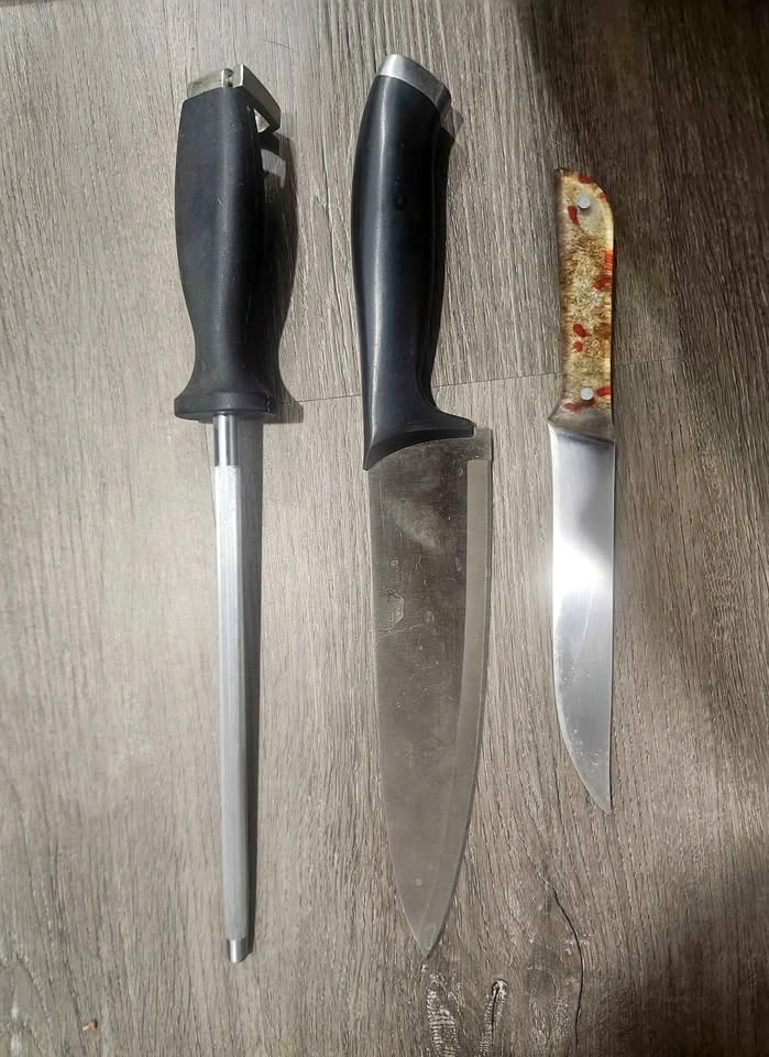 3-Piece Kitchen Knife Set with Honing Steel