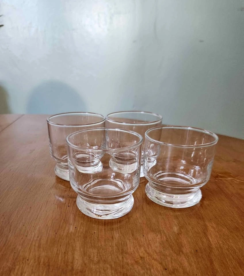 Set of 4 Clear short Glasses