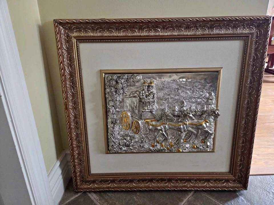 Planted silver art piece