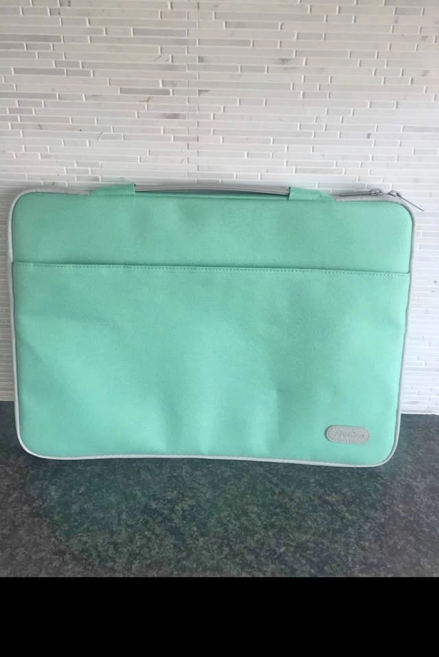 Mint green laptop sleeve