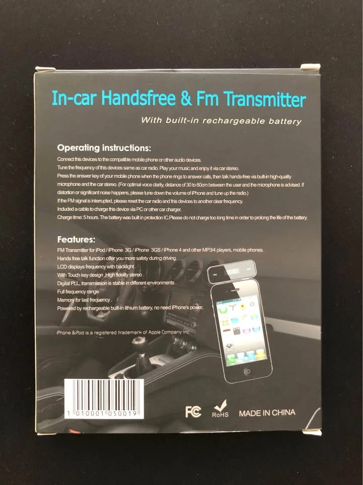 In-car Handsfree FM Transmitter for iPhone iPod 3.5mm Audio - photo 2