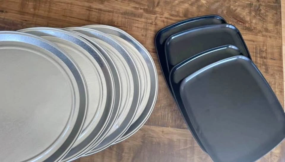 New lot of 14-16” Assorted plastic Serving Trays