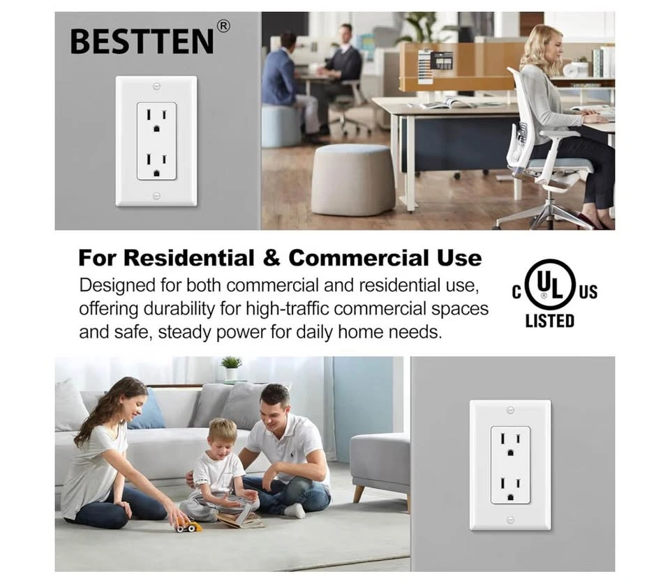 BESTTEN 19 Pack - 15 Amp Decorator Wall Receptacle Outlet - photo 4