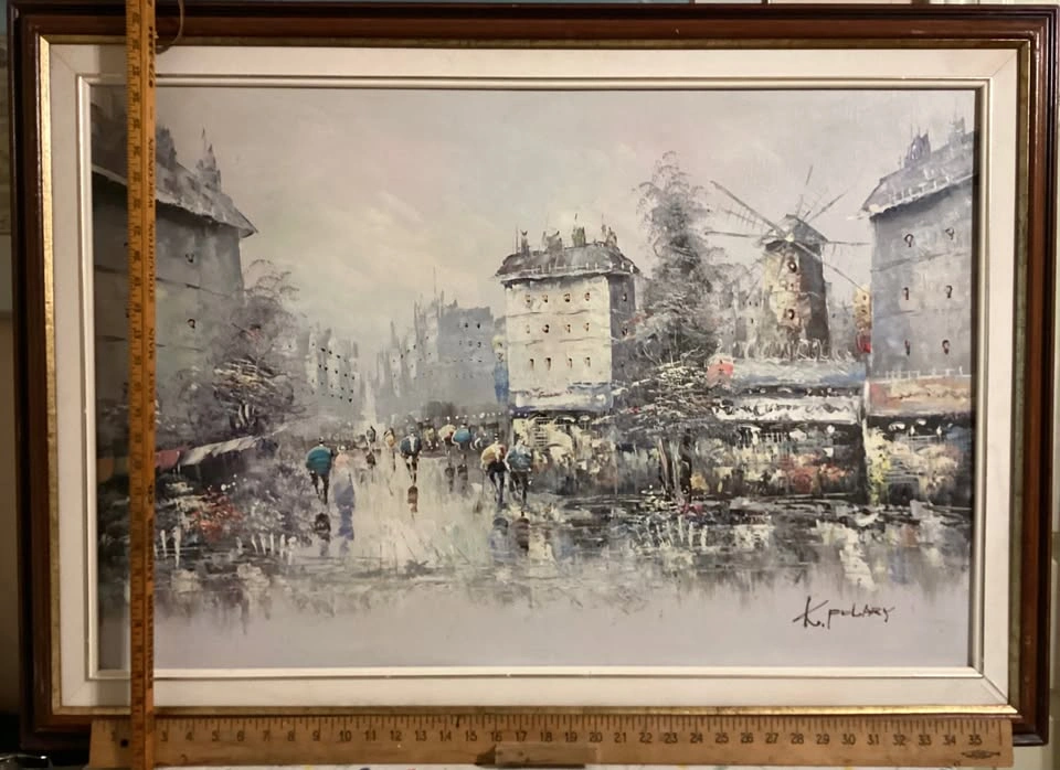 22.5 X 35” Original Oil on Canvas Painting signed by K. Polary - photo 2