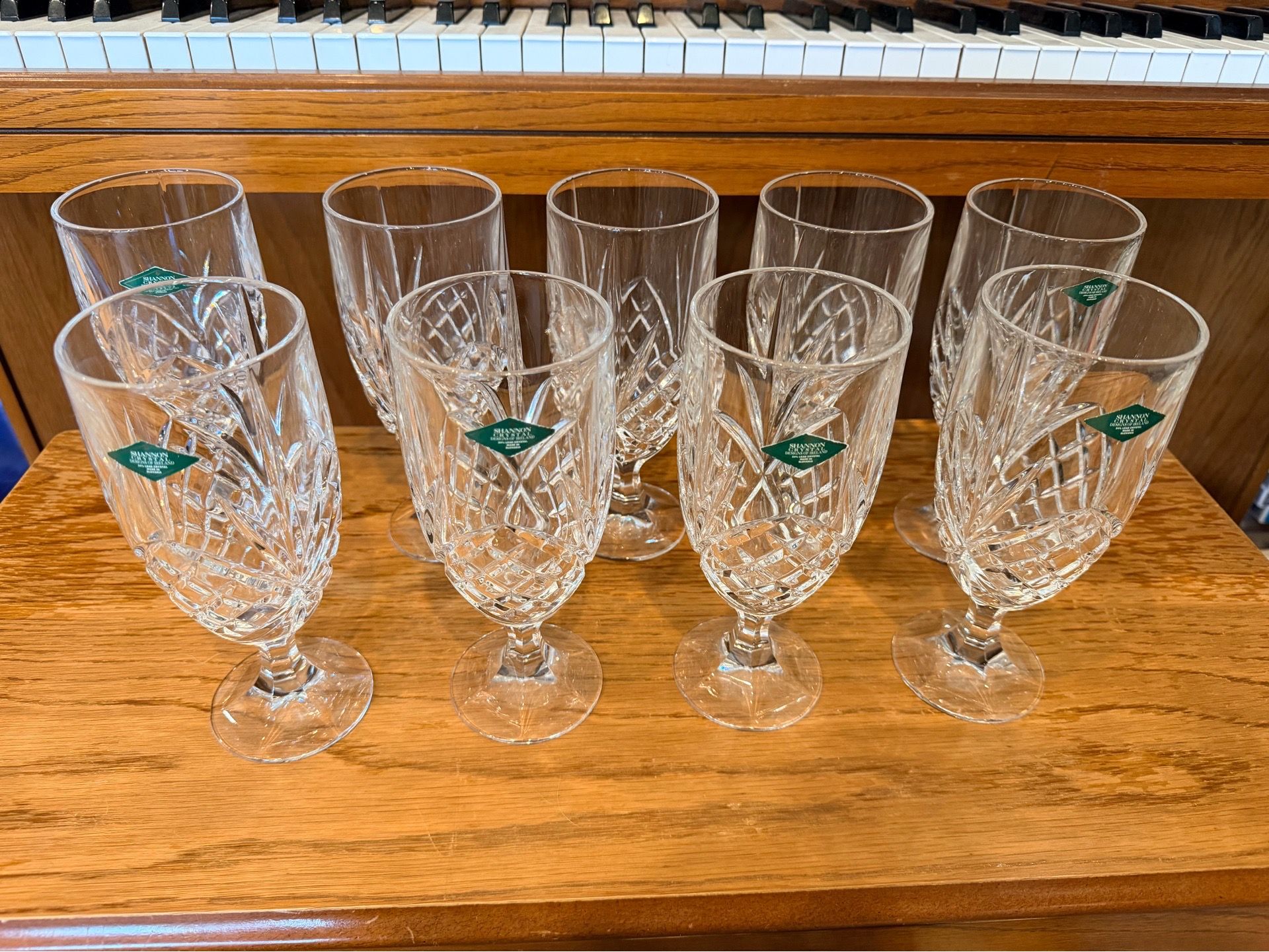 9 Shannon Crystal drinking glasses