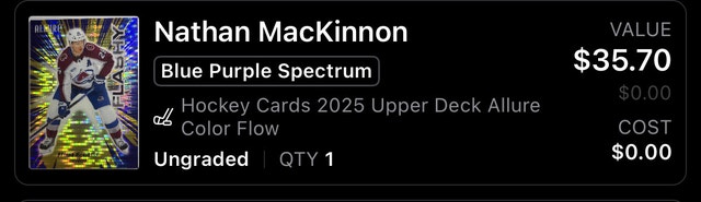Nathan MacKinnon 2025 Upper Deck Allure Color Flow - photo 3