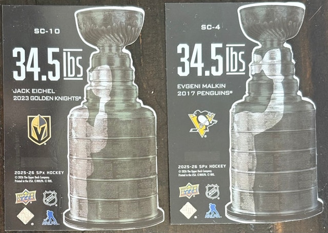 2 x 2025-26 Upper Deck SPx “34.5 LBs” - Malkin & Eichel - photo 2