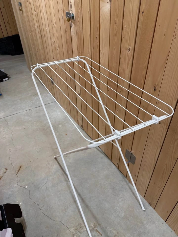 White Folding Clothes Drying Rack - photo 3
