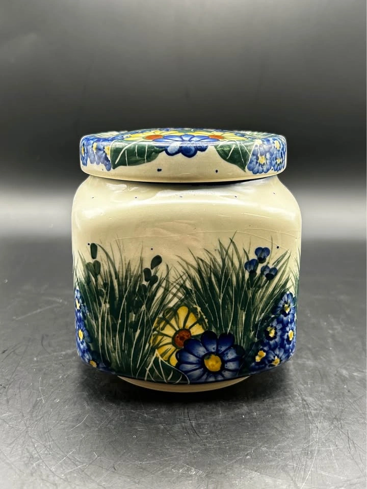 Polish pottery: Bolesławiec, Poland UNIKAT signed Canister - photo 2